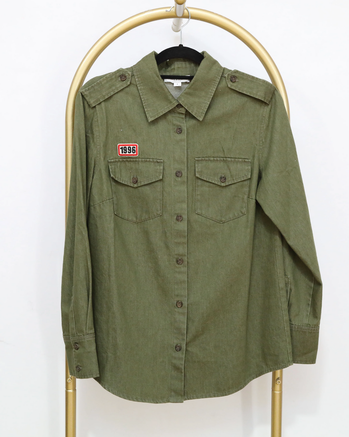 Military Utility Shirt Jacket - Olive Green