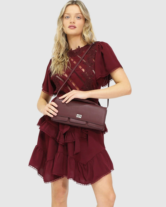 Love Boat Leather Clutch Bag - Burgundy