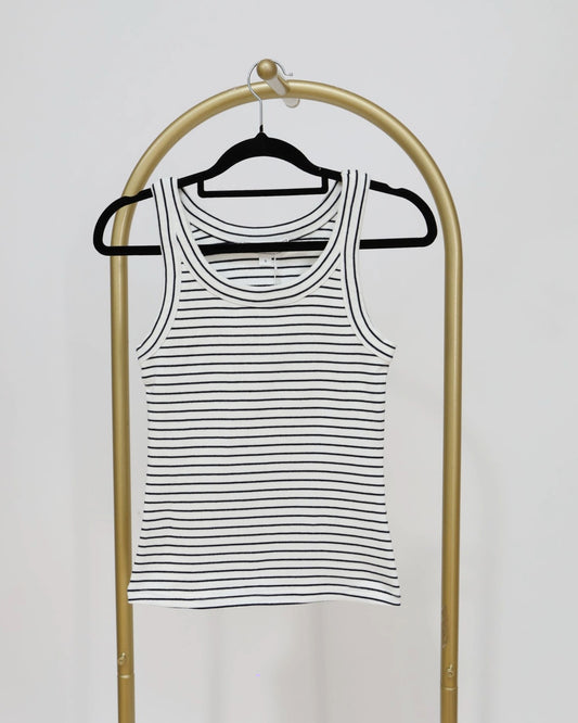 Striped Tank - White & Black