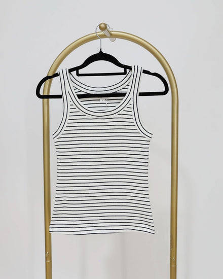 Striped Tank - White & Black