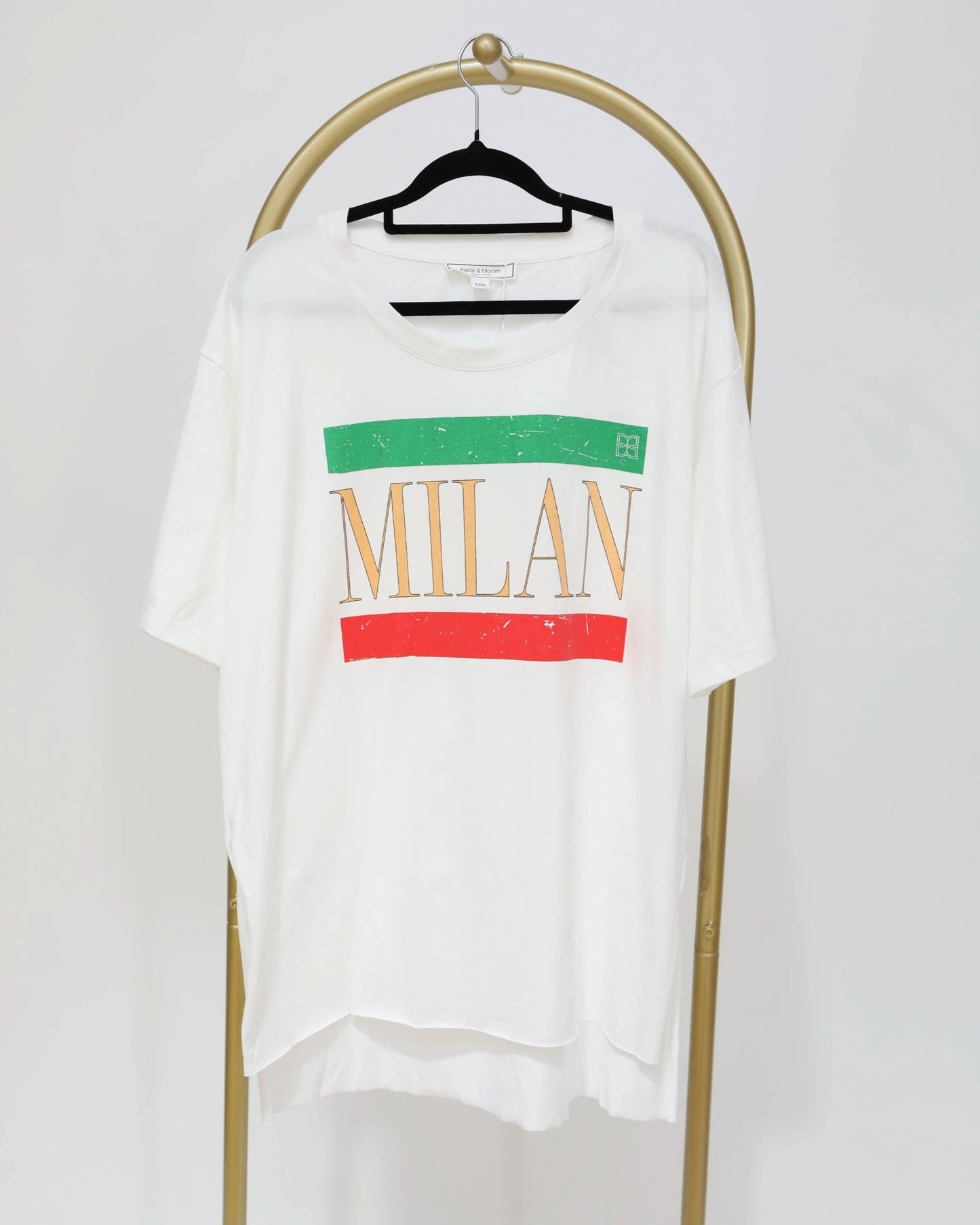 Oversized Printed Milan Tee - White