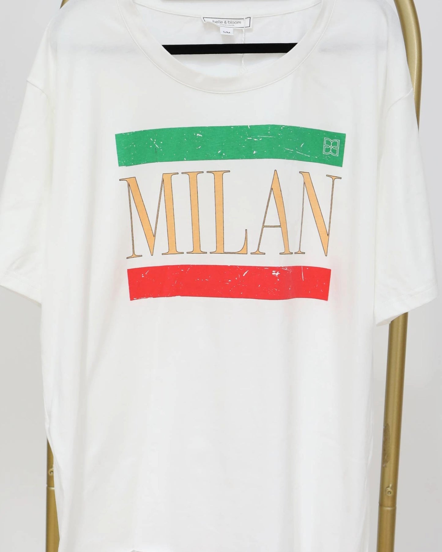 Oversized Printed Milan Tee - White