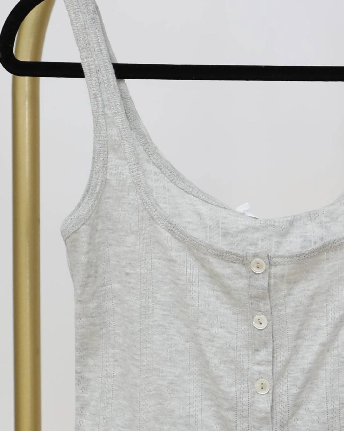 Button Down Tank - Light Grey