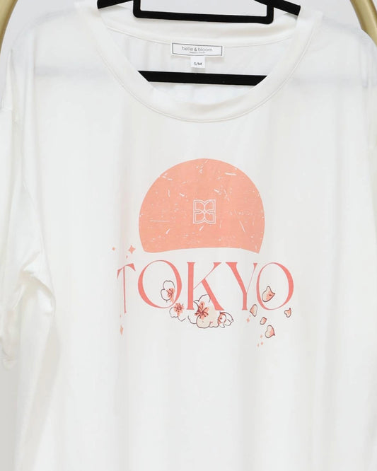 Oversized Printed Tokyo Tee - White