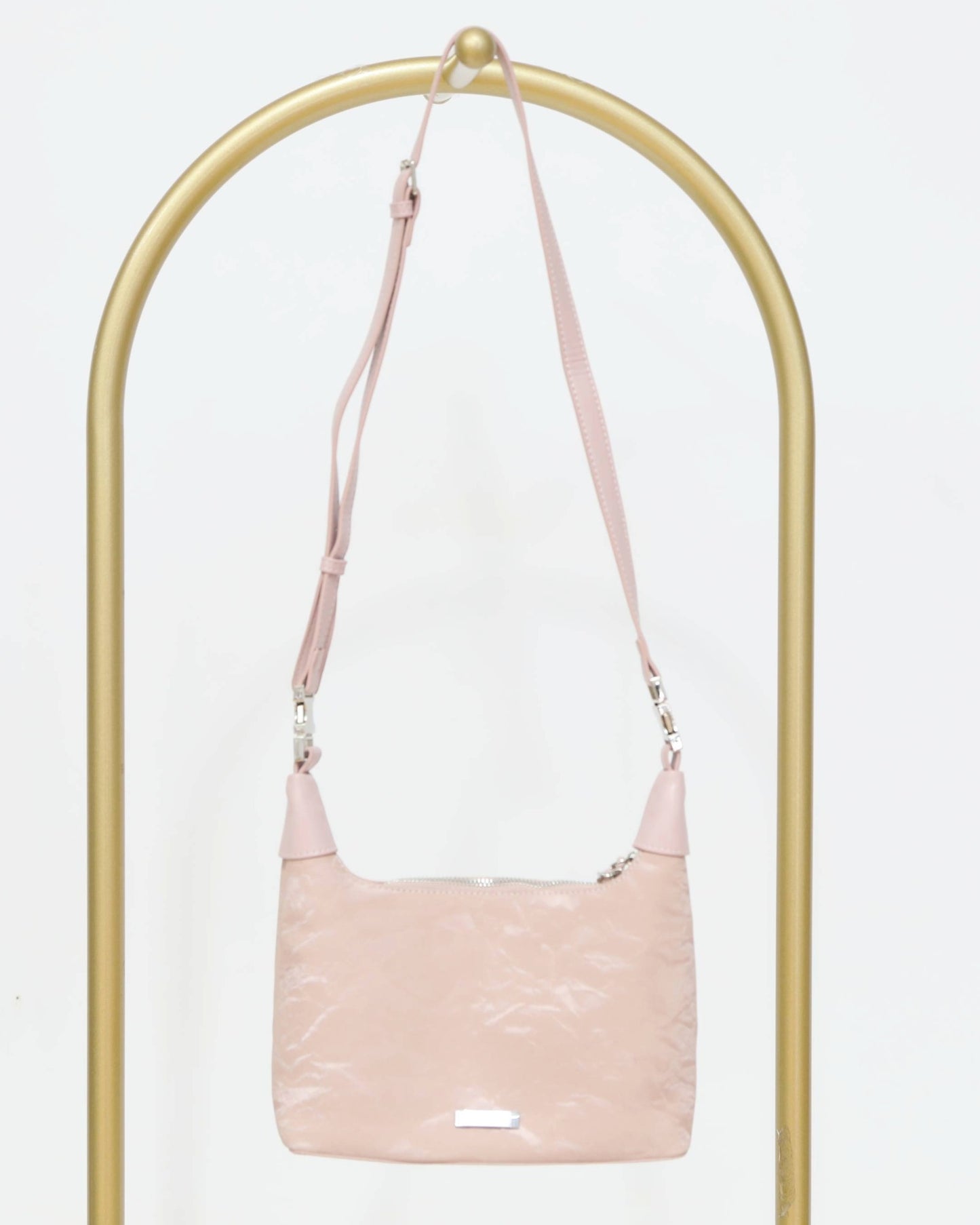 Velvet Crossbody Bag - Pink