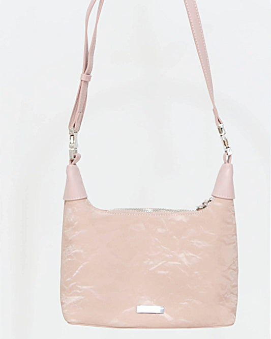 Velvet Crossbody Bag - Pink