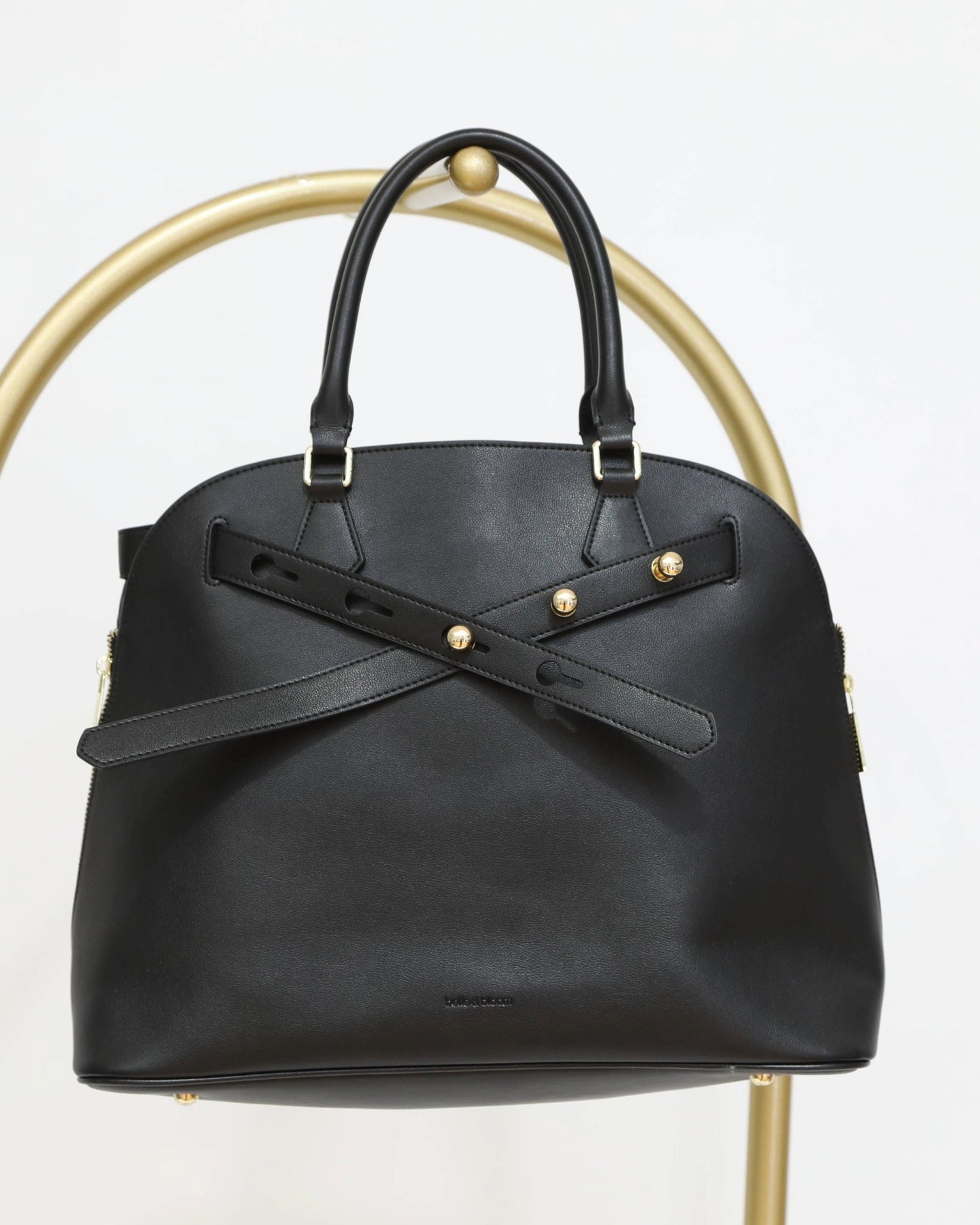 Large Handbag with Gold Detailing - Black