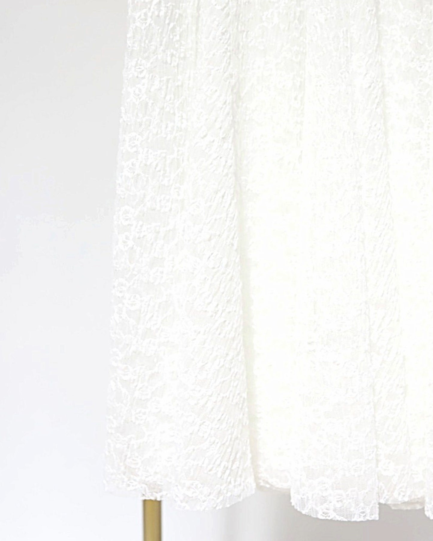 Lace Midi Skirt - White