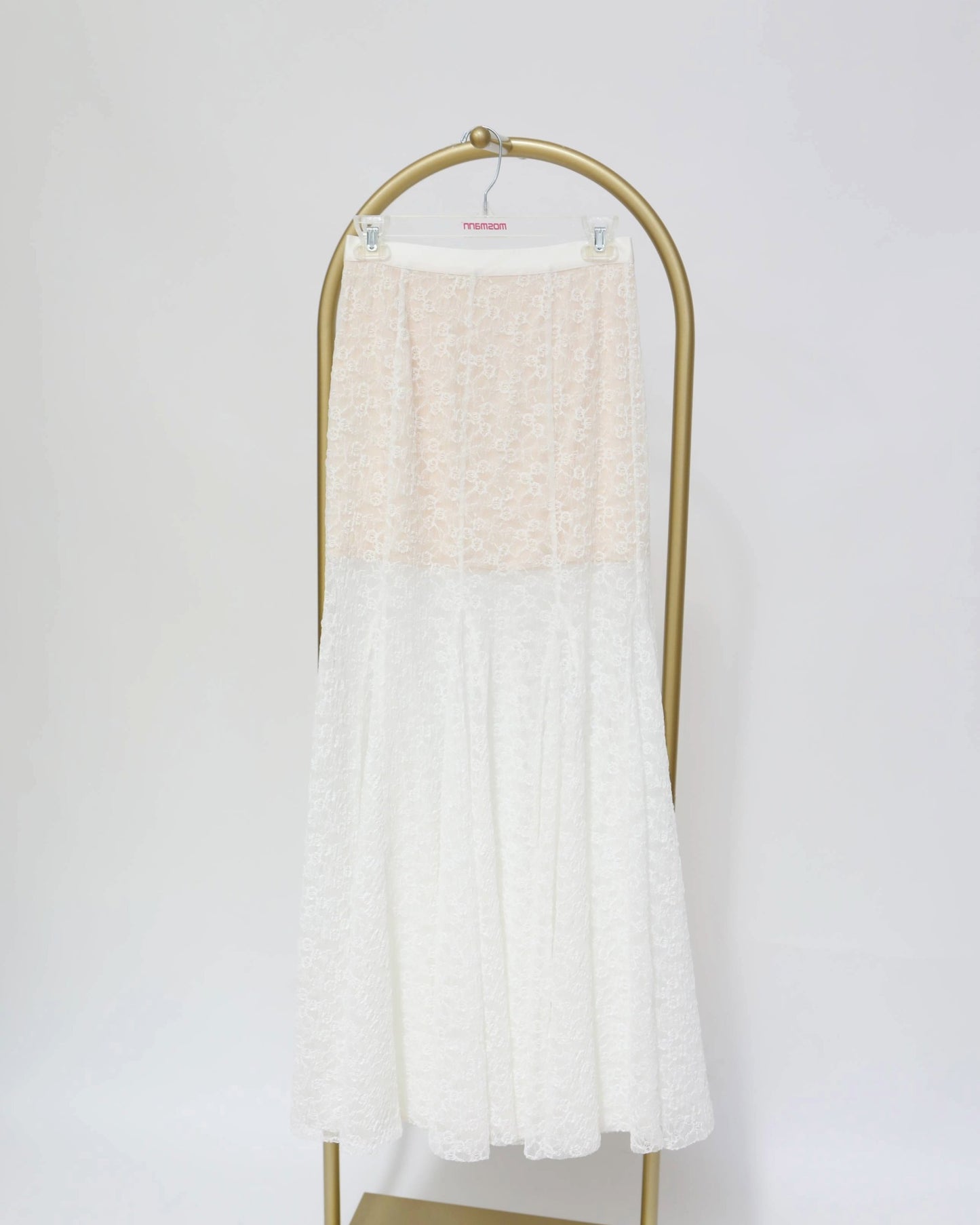 Lace Midi Skirt - White