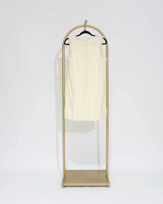 Sleeveless Textured Mini Dress - Cream