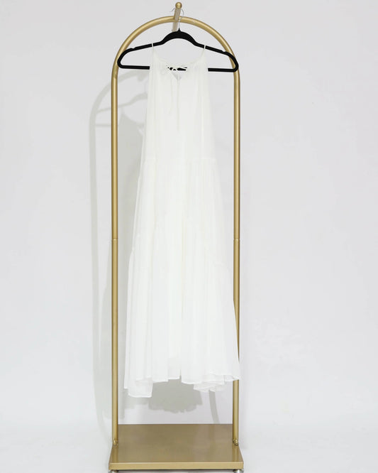 Sleeveless Tiered Maxi Dress – White