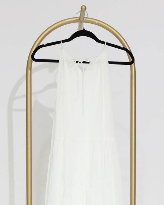 Sleeveless Tiered Maxi Dress – White