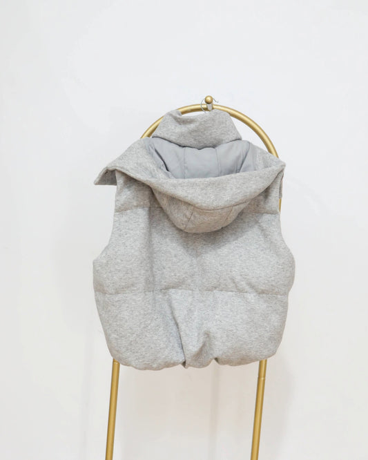 Hooded Puffer Vest - Grey