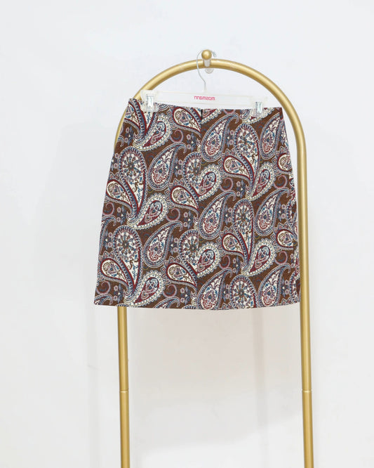 Paisley Print Mini Skirt - Multi