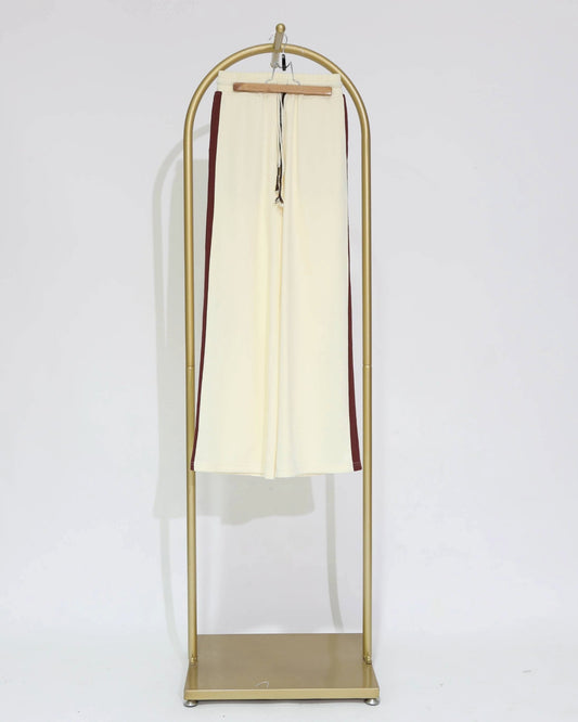 Side Stripe Wide Leg Pants – Cream