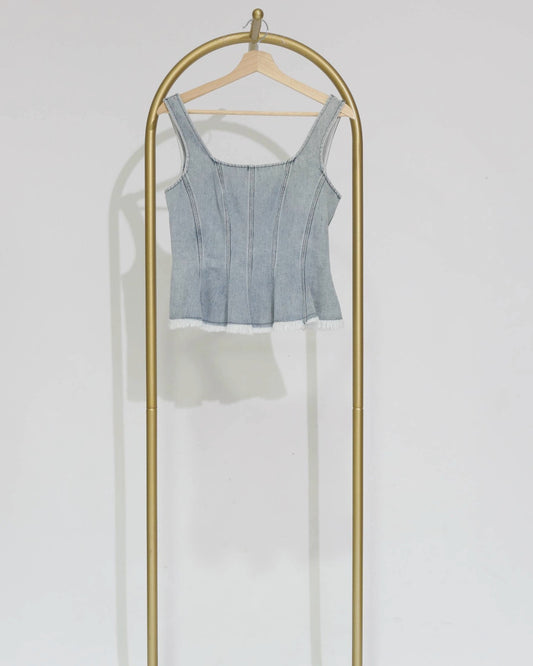 Denim Corset Style Top – Light Blue Wash