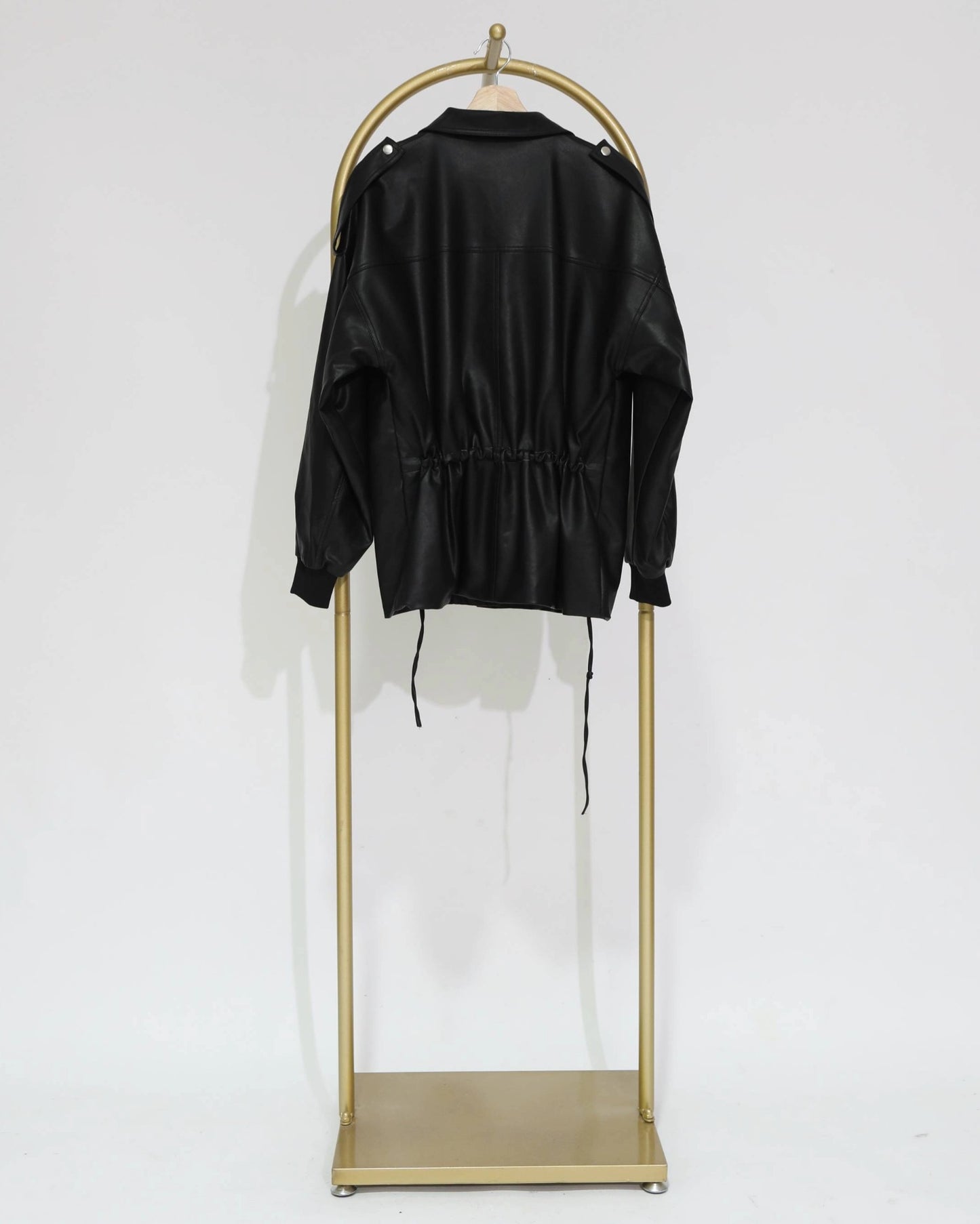 Faux Leather Utility Jacket – Black