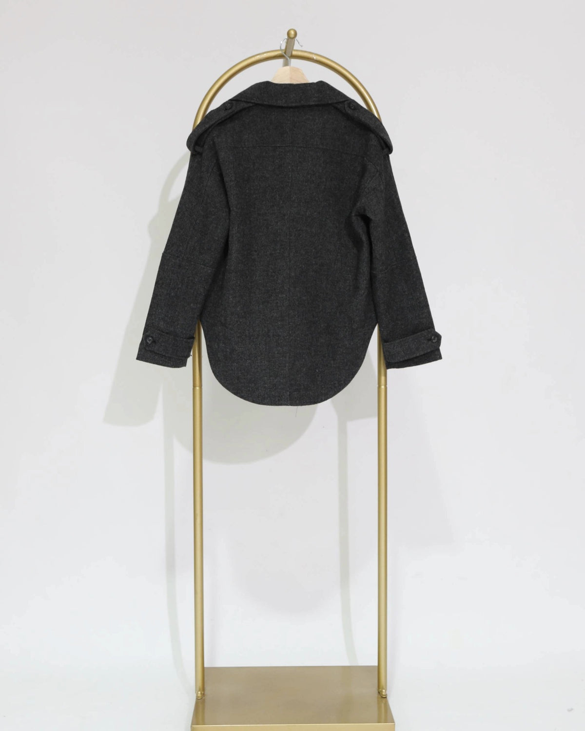Wool Blend Utility Jacket - Charcoal