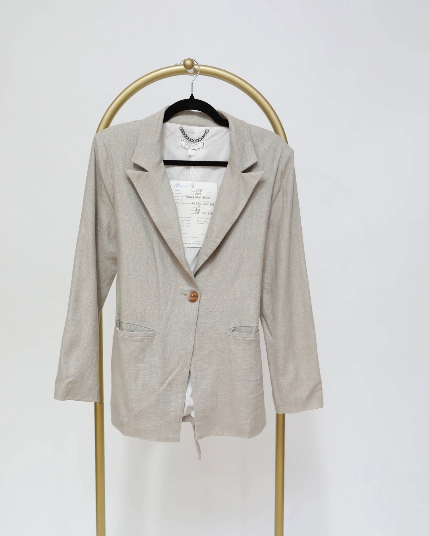 Tie-Back Tailored Blazer - Beige