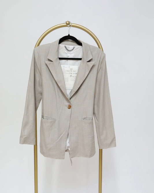 Tie-Back Tailored Blazer - Beige