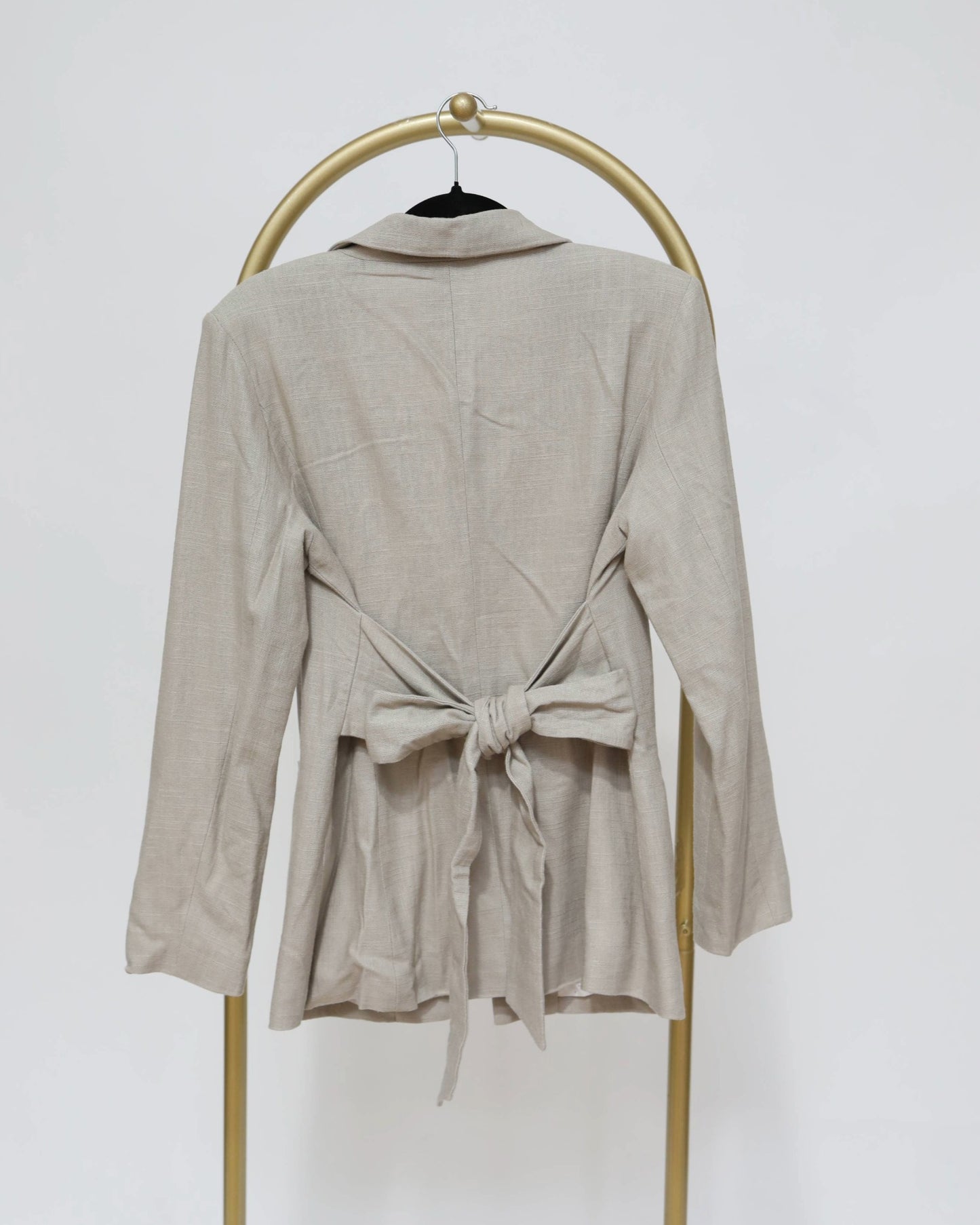 Tie-Back Tailored Blazer - Beige