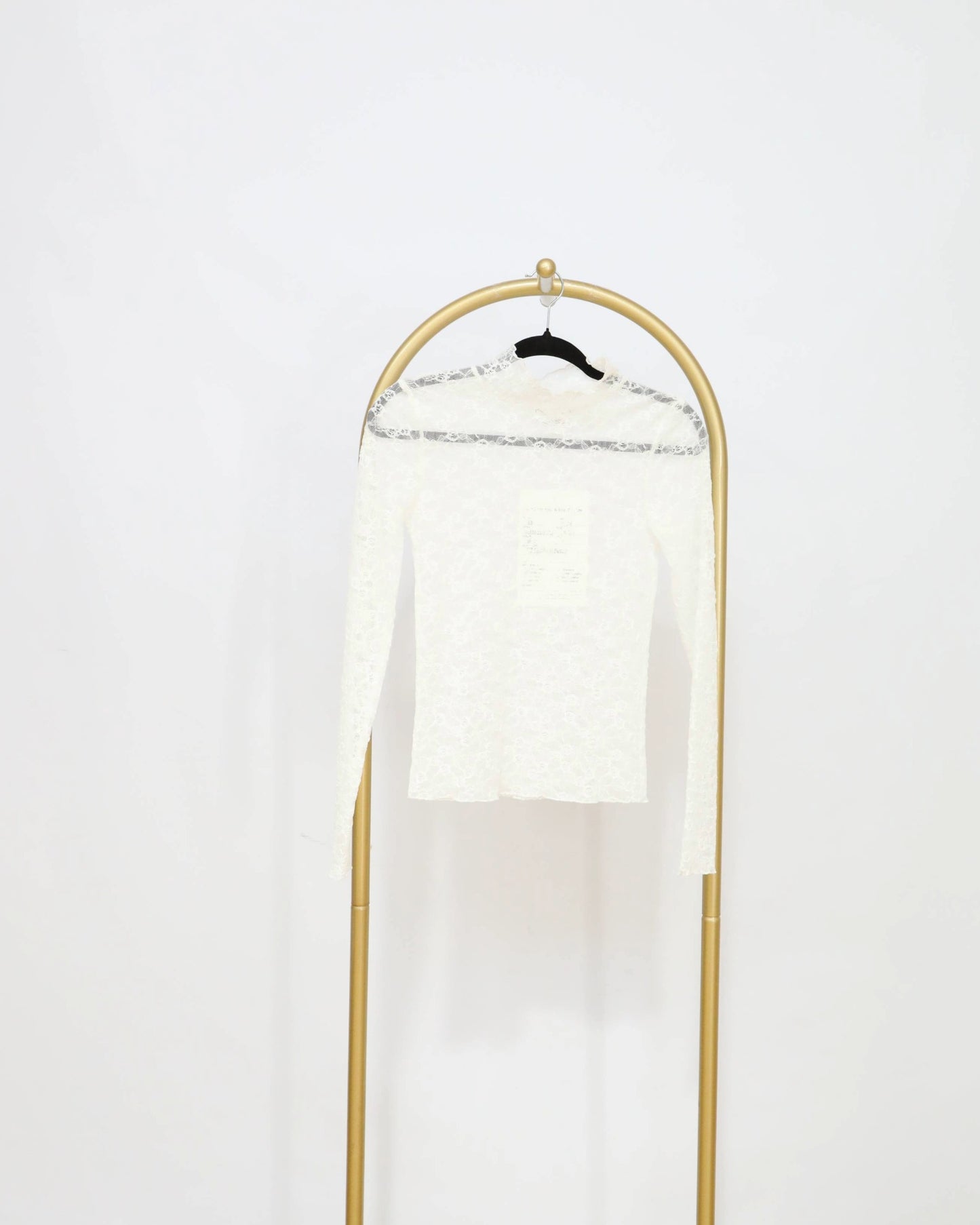 Sheer Lace Long Sleeve Top - Ivory