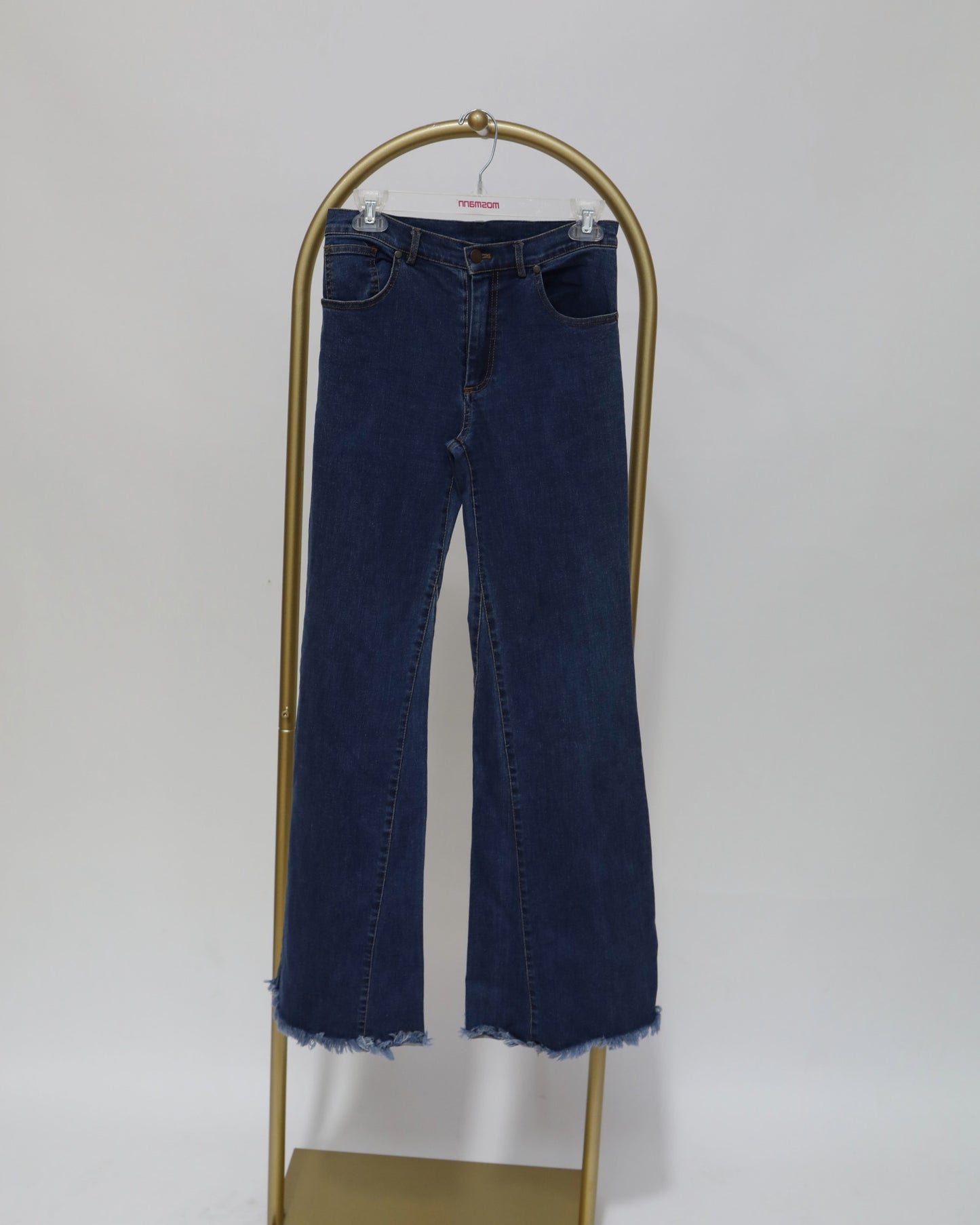 High Rise Straight Leg Jeans – Dark Blue Wash