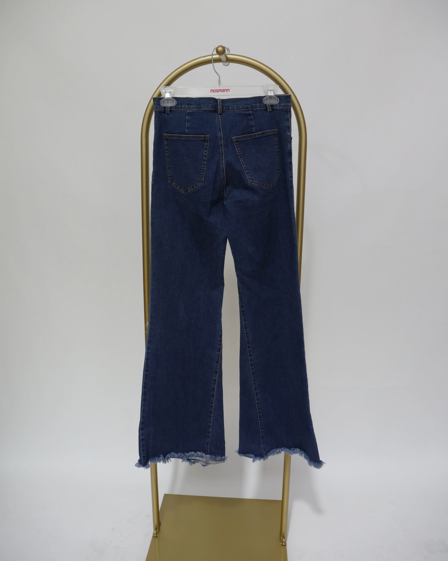 High Rise Straight Leg Jeans – Dark Blue Wash