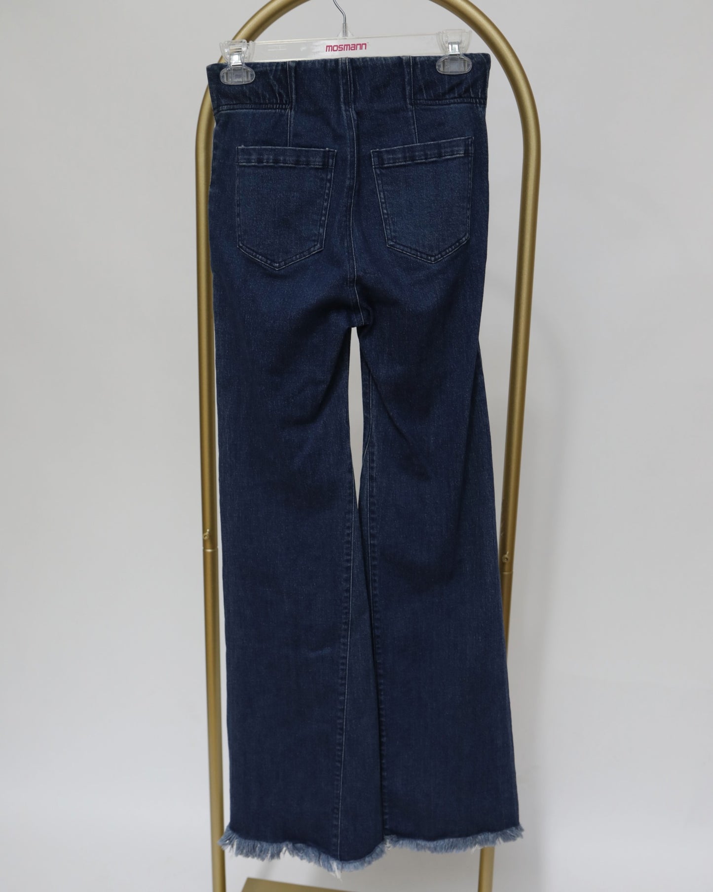 High-Rise Straight Leg Jeans – Dark Blue Wash