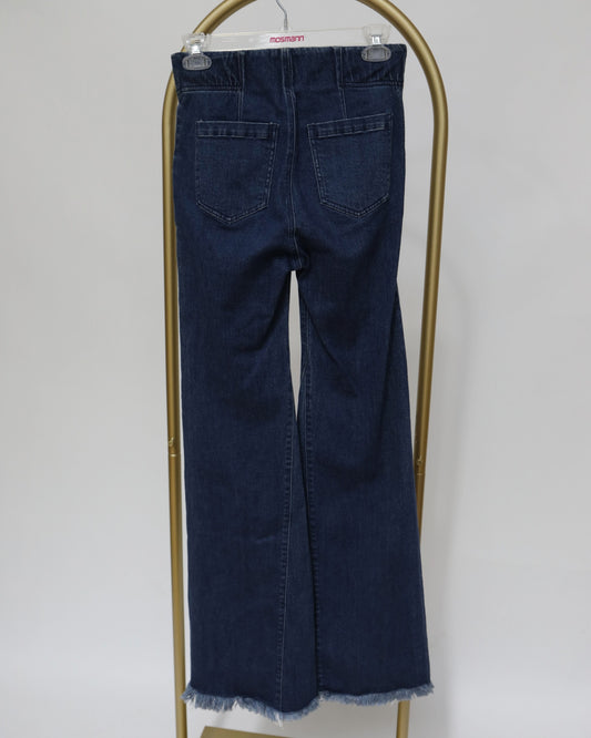 High-Rise Straight Leg Jeans – Dark Blue Wash