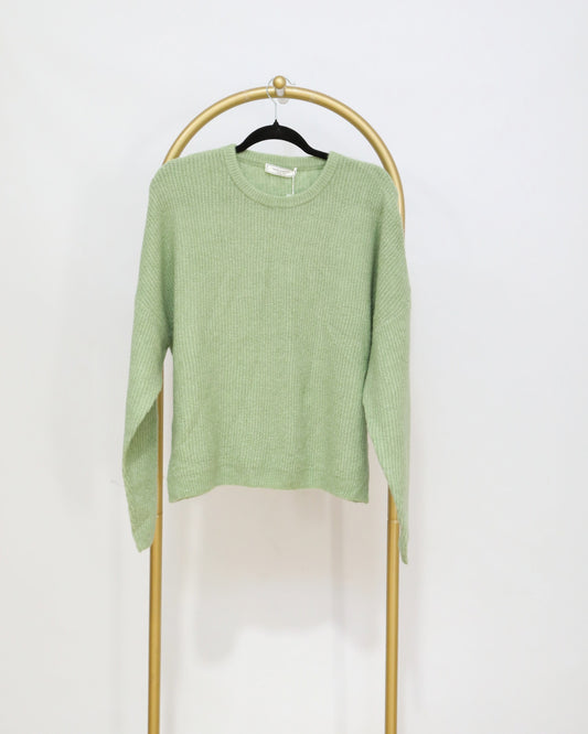 Soft Knit Crew Neck Jumper – Sage Green