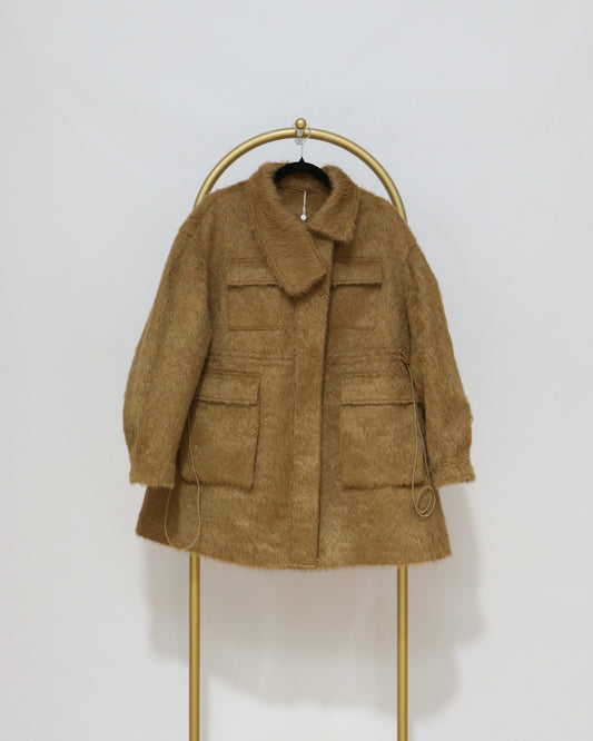 Faux Fur Utility Coat – Camel