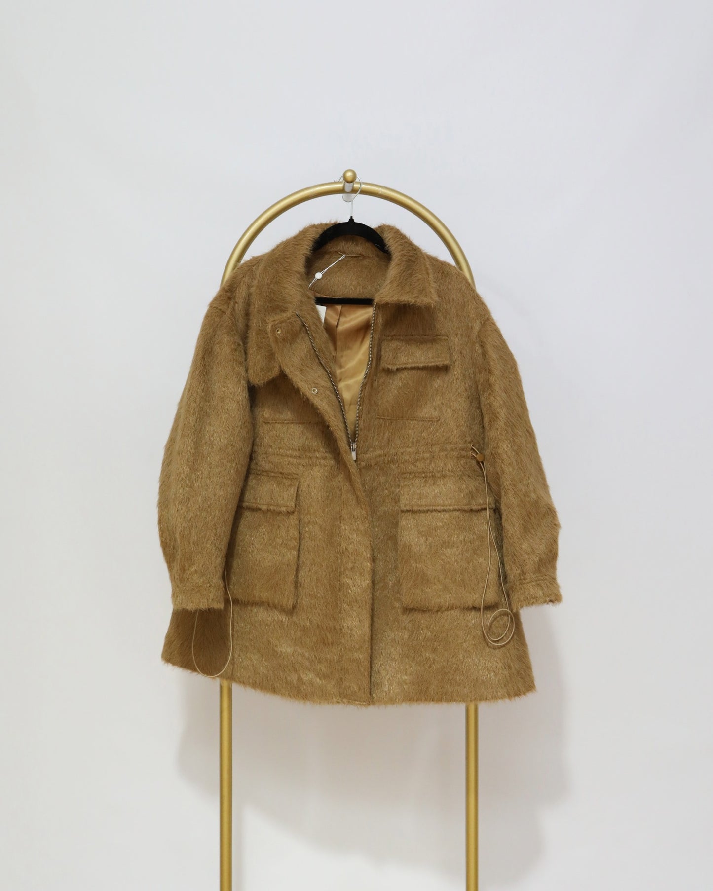 Faux Fur Utility Coat – Camel