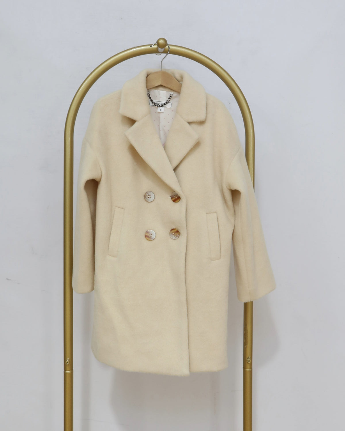 Girls’ Wool Blend Peacoat - Cream