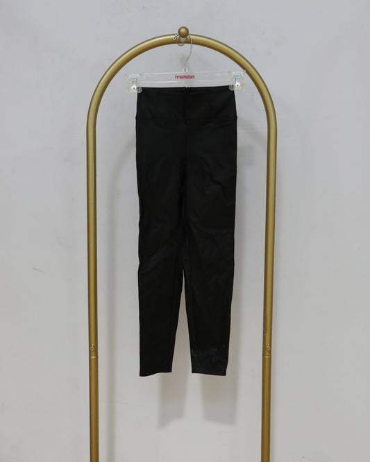 Girls Coated Leggings – Black