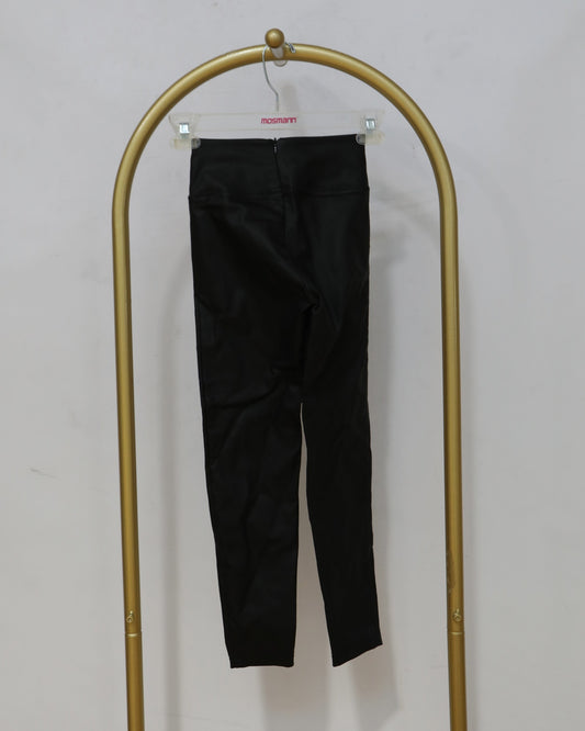 Girls Coated Leggings – Black