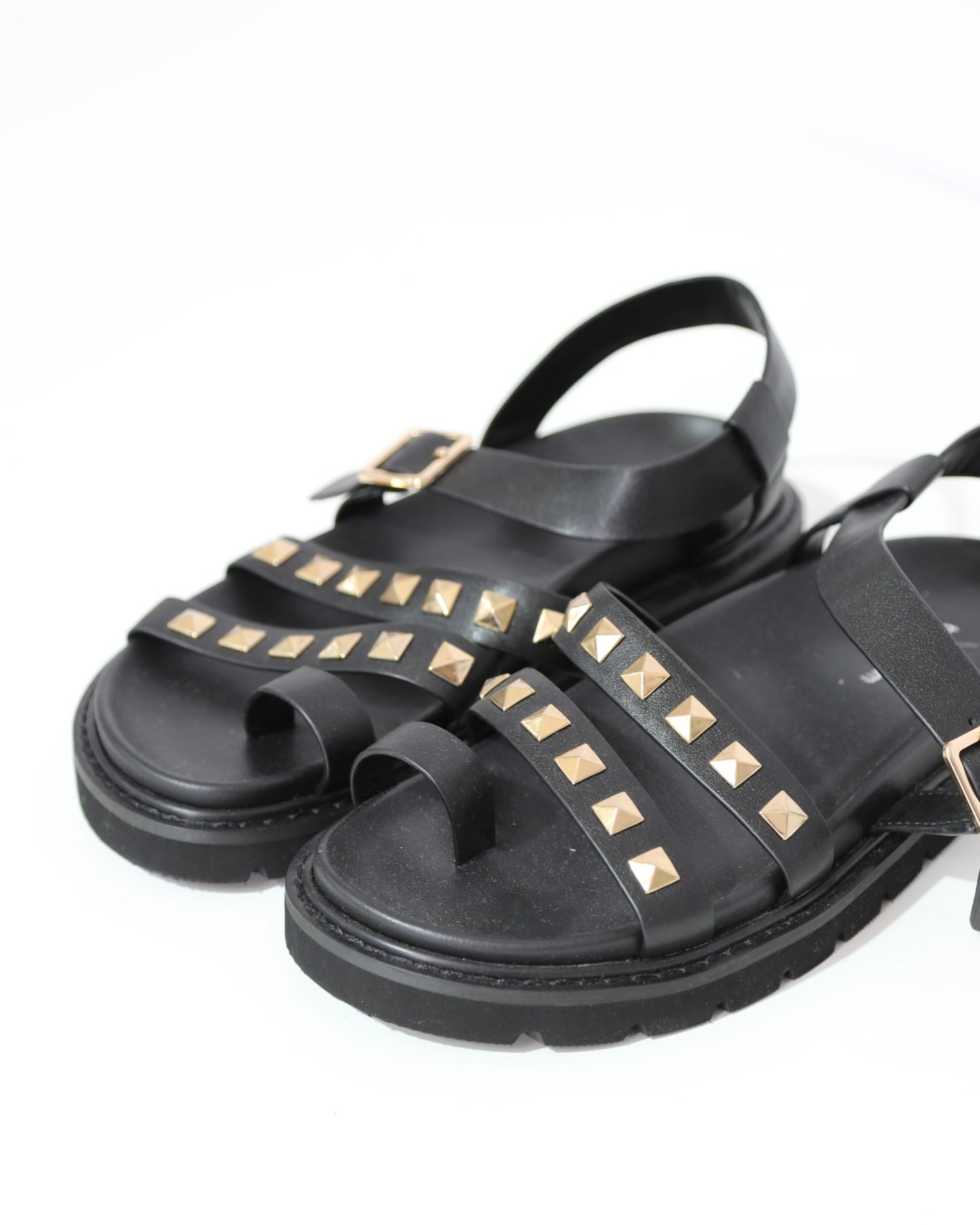 Studded Platform Sandals – Black