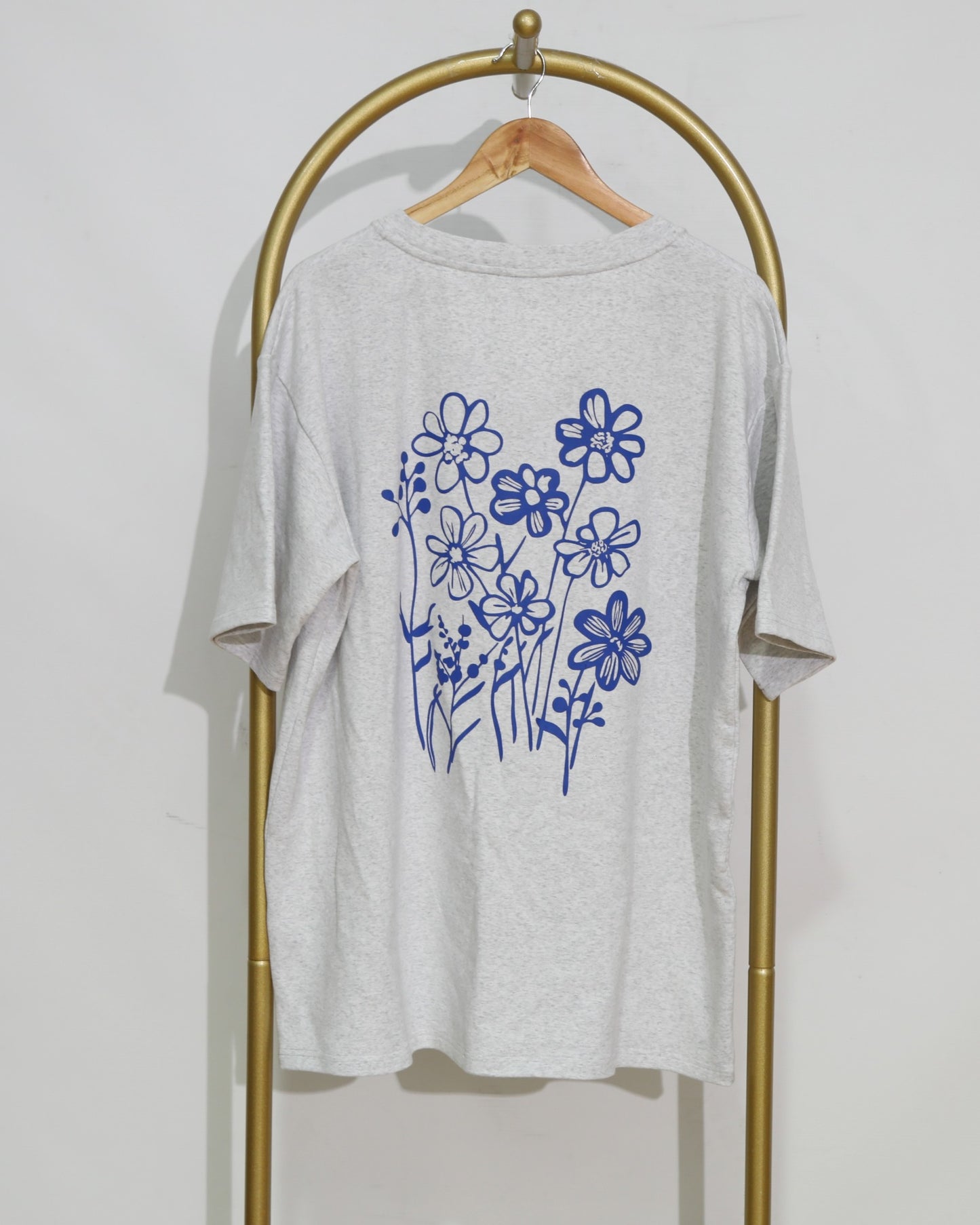 Floral Graphic Oversized T-Shirt - Grey Marle