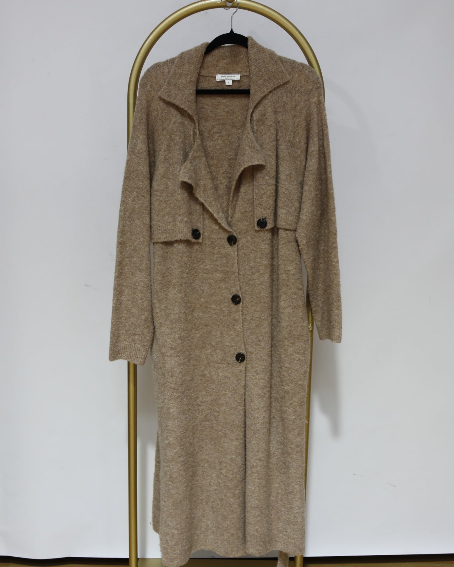 Longline Cardigan Coat - Camel