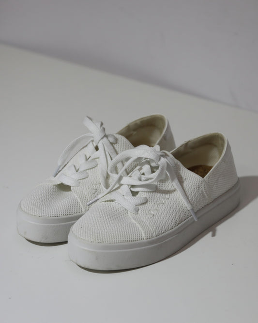 Knit Platform Sneakers - White