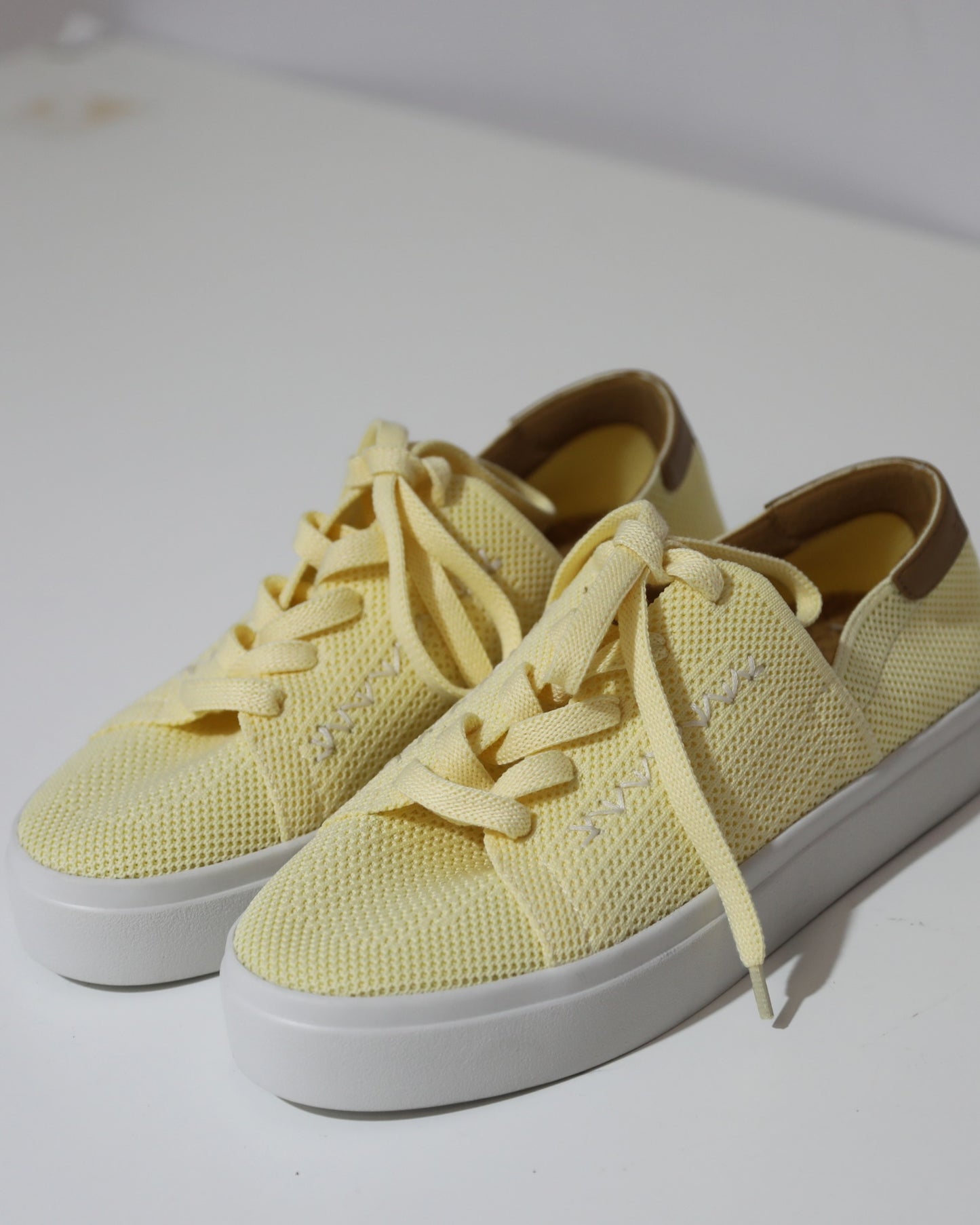 Knit Platform Sneakers - Yellow