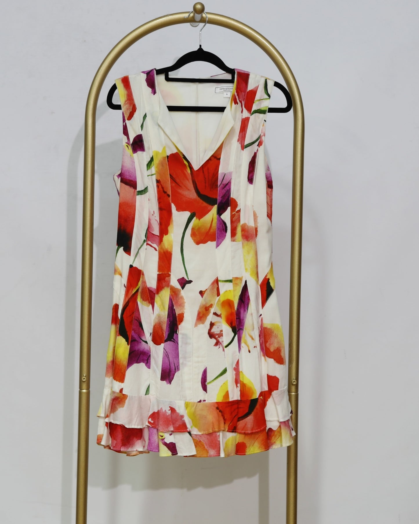 Watercolour Floral Mini Dress – Ivory Multi