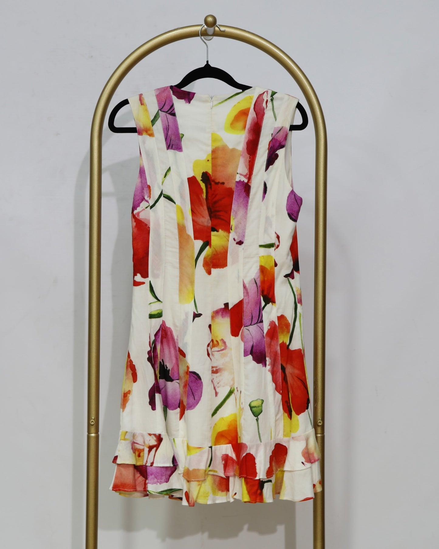 Watercolour Floral Mini Dress – Ivory Multi