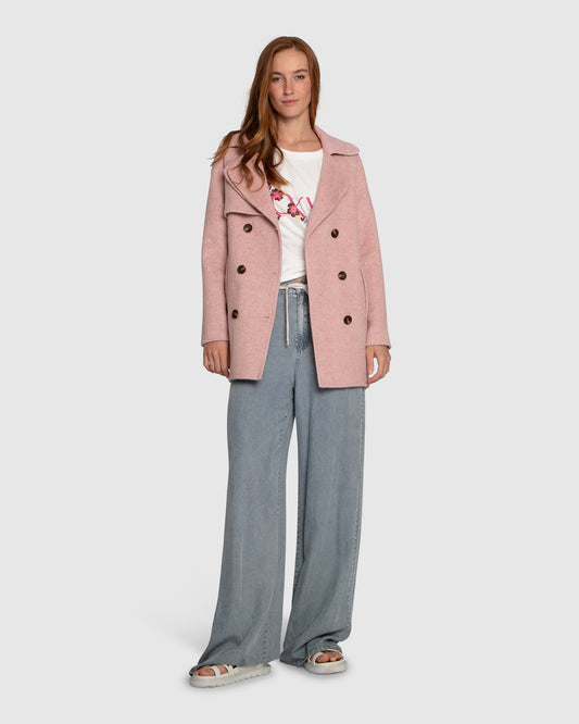 Wanna Be Loved Wool Blend Peacoat - Blush