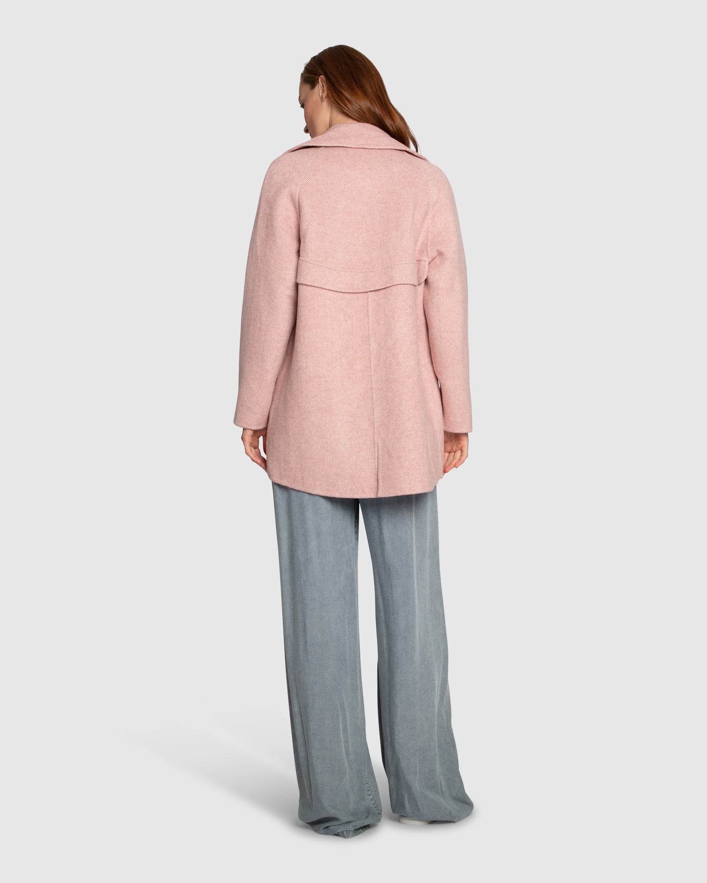Wanna Be Loved Wool Blend Peacoat - Blush