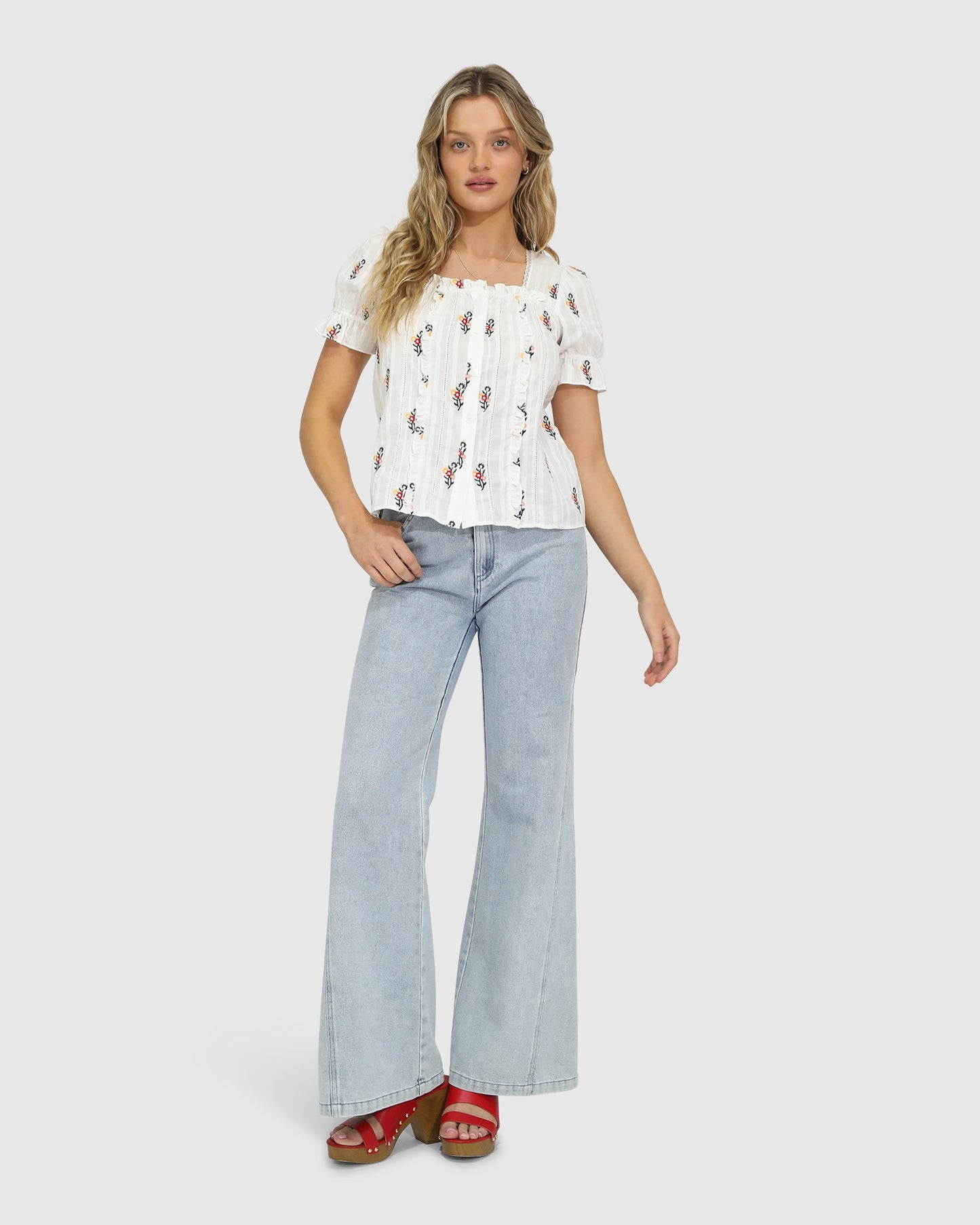 Wild Garden Floral Blouse - White