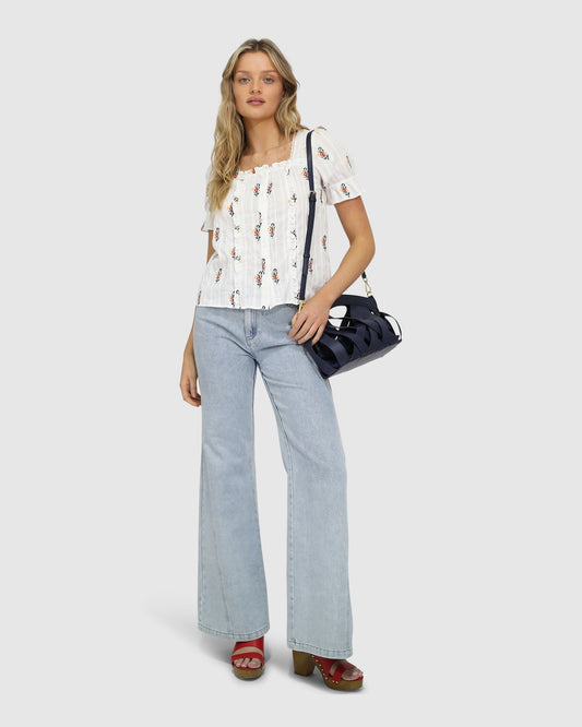 Wild Garden Floral Blouse - White