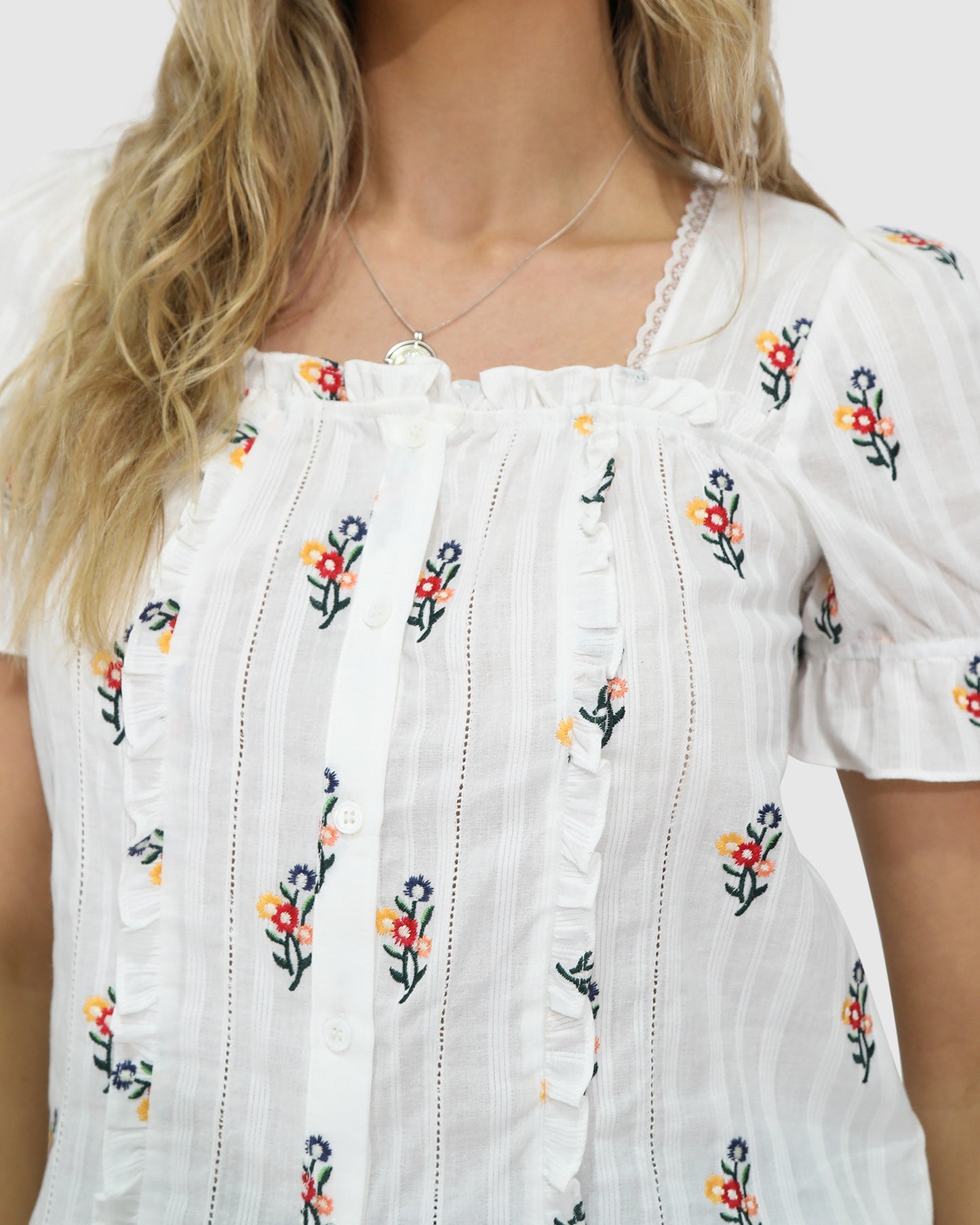 Wild Garden Floral Blouse - White