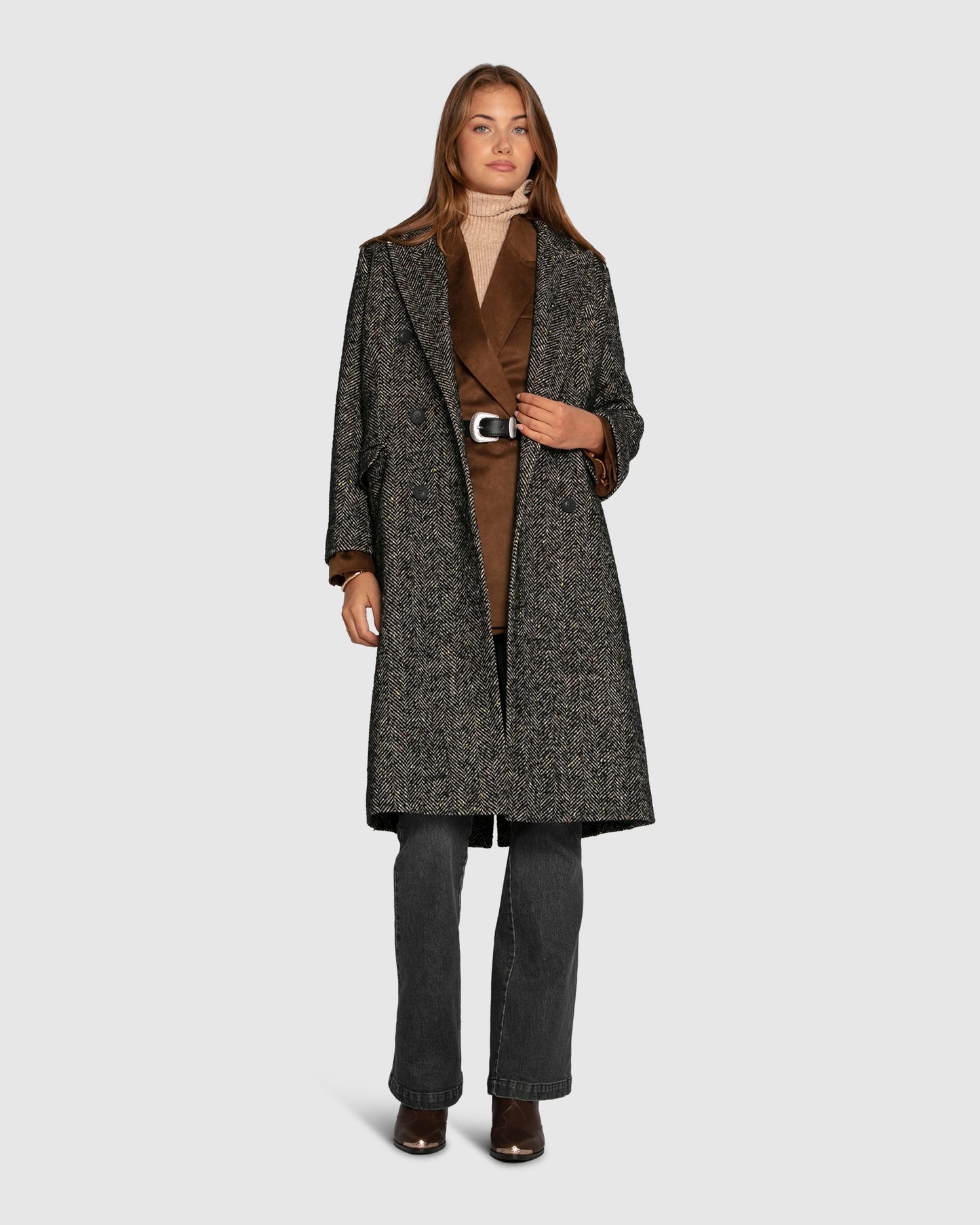 Wherever I Go Tweed Coat - Black