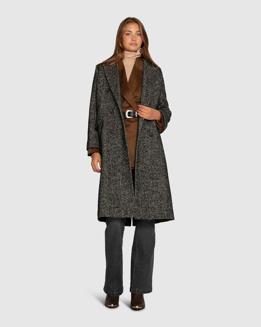 Wherever I Go Tweed Coat - Black